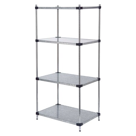 Nexel Shelving, Galvanized Steel, 72W X 18D X 74H 189933